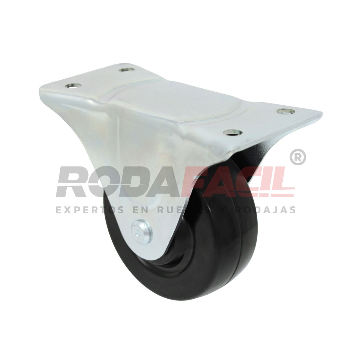 Rodaja fija de 4", rueda de hule duro servicio ligero.