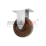 Rodaja fija de 4", rueda de fenólica alta temperatura, servicio medio ligero