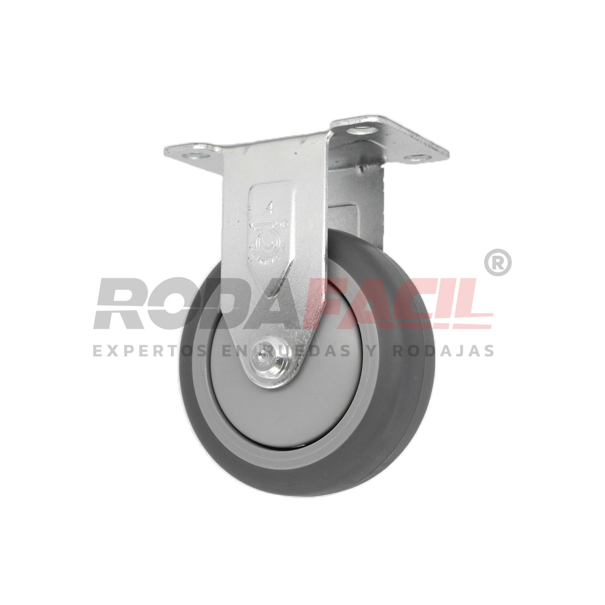 Rodaja fija de 4", rueda de Termoplástico, servicio medio ligero
