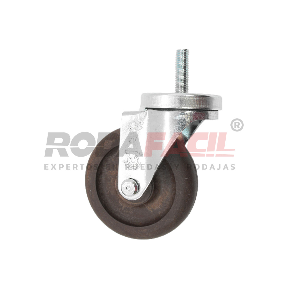 Rodaja giratoria de 4", rueda brimstone servicio medio ligero