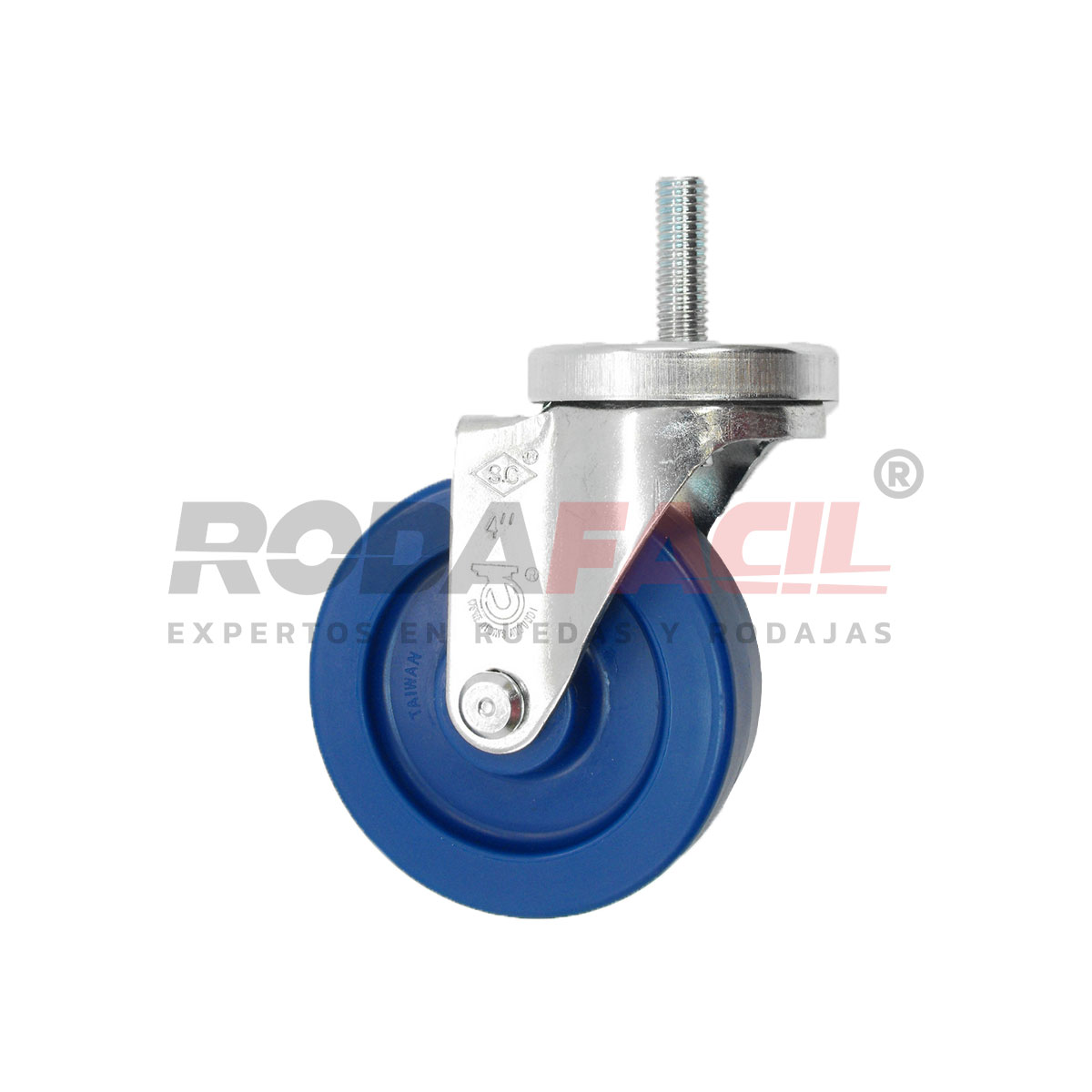 Rodaja giratoria de 4", rueda poliuretano, servicio medio ligero
